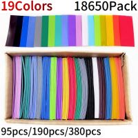 18650 แบตเตอรี่เทปฟิล์ม PVC ความร้อนหดหลอด Precut Shrinkable Sleeve 19 สีชุดท่อป้องกันท่อสำหรับแบตเตอรี่ Wrap-hjgytyuuiytt