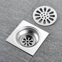 Stainless Steel Floor Drain Tile Insert Square Bathroom Drains Kitchen Sink Stainer Shower Room Odor-resistant Faster Drainage Traps  Drains