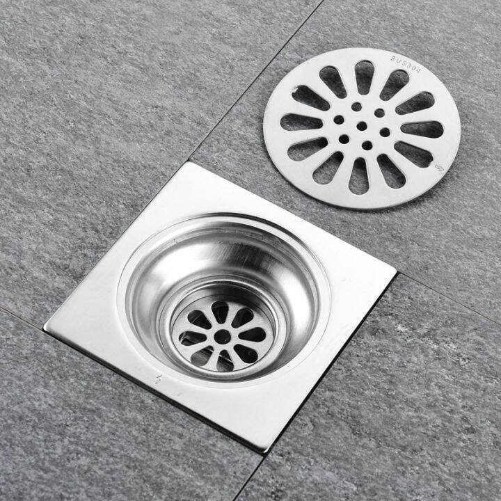 Stainless Steel Floor Drain Tile Insert Square Bathroom Drains Kitchen
