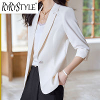 RYRYSTYLE 2023ใหม่กางเกงสูทมืออาชีพแขนยาวปานกลางสำหรับผู้หญิงเสื้อสูท23908สำหรับสัมภาษณ์