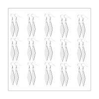 30Pcs Sublimation Blank Earrings Heat Transfer Sublimation Printing Wire Hooks Earrings Wooden Earrings for DIY Craft