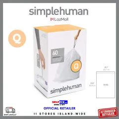 simplehuman Code A Custom Fit Liners (4.5L) - 90pcs (3pk x 30) - Trash Bin  Refill Bags - CW0250