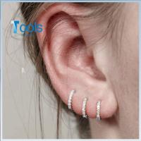 TOOLS 421STORE ผู้หญิงผู้ชาย ทอง เงิน น้ำเงิน ต่างหูฮักกี้ฮูป Daith Conch Snug Helix Cartilage Tragus แหวนจมูก ต่างหูเพทาย CZ เจาะหู ต่างหู CZ หลากสี ลูกบาศก์เซอร์โคเนีย