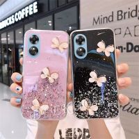 เคสโทรศัพท์ A78 A58 OPPO 4G 2023ใหม่เคสนิ่มใสรูปผีเสื้อคริสตัลใสเคสสมาร์ทโฟนเลื่อมมันวาวสำหรับ OPPOA58