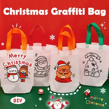 DIY Creative Graffiti Handbag Children's Linen Doodle Bag Homemade