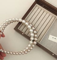 Vivienne Westwood High-end French light luxury pearl small fragrance hair hoop headband exquisite pressed hair ins heightening the skull romantic retro temperament headband