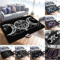 【YF】 Triple Moon and Pentagram Altar or Tarot Witchy Gothic Rug Floor Mat Area Large Carpets for Living Room Bed Room Bath