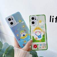 -FD.studio- เคสสกรีนลายเป็ด ขอบสี คลุมกล้อง สำหรับOPPO A74 A93 A16 RENO7pro  A72/A92 A92020 A15 RENO6Z RENO6 5G A54 4G #339