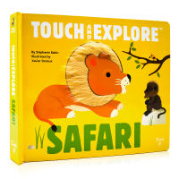 Wildlife touch Book touch and explore Safari English original picture book hardcover touch flip book childrens Animal Science Encyclopedia parent-child reading touch perception produced by twirl