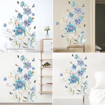 Purple Flowers Plant Wall Stickers Decal Room Nursery Art Mural Gifts Stickers