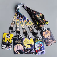 【CW】The Nightmare Before Christmas ID Card Holders Cartoon Movie Jack Skellington Sally Print Bus Credit Card Case with Lanyard