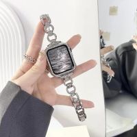 【Hot Sale】 Suitable for applewatch7 double ring buckle circle diamond wrist strap apple iwatch7 watch thin