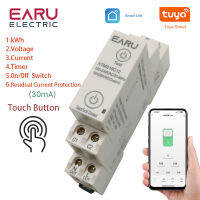 Tuya APP 1P+N AC110V 220V 16A WiFi สมาร์ทเบรกเกอร์วงจร RCBO สวิตช์รีเลย์ตั้งเวลารีโมทคอนโทรล kWh Energy Power Meter Monitor-Pujeu