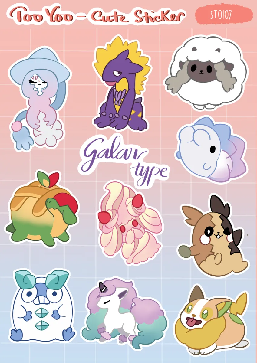 Tấm sticker Galar Pokemon dễ thương cute TooYoo ST0107 | Lazada.vn