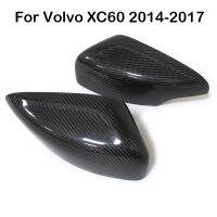 กรอบหุ้มกระจกมองหลังรถคาร์บอนไฟเบอร์แท้สำหรับ Volvo XC60 2014 2015 2016 2017ตกแต่งฝาครอบอะไหล่อุปกรณ์อัพเกรดอะไหล่