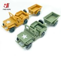 1/72 US Willys รถจี๊ป WW2 GP Veicolo Militare ตัวต่อปริศนา Collezioni Di Di Sandpan Moo Di Gioco Giocattolo Con Rimorchio