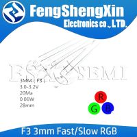 100pcs/lot 3mm Fast/Slow RGB Flash Red Green Blue Rainbow Multi Color Light Emitting Diode Round F3 LED Full Color WATTY Electronics