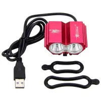 8000LM ไฟจักรยาน USB กันน้ำ2 X T6 LED ไฟหน้าจักรยานด้านหน้าคู่สำหรับการขี่จักรยานไม่มีแบตเตอรี่