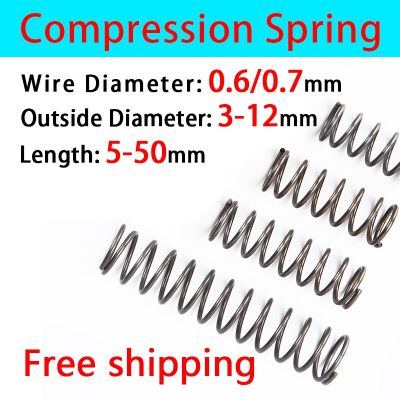 Release Spring Pressure Spring Compressed Spring Wire Diameter 0.6/0.7mm  Outer Diameter 3-12mm Return Spring 10 Pcs Electrical Connectors