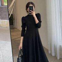 Women Long Sleeved Dress Femal Black Dresses 2023 Spring Autumn Costume Office Ladies A-line Costume Party Vestidos