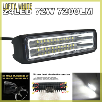 1X ไฟบาร์ LED ออฟโรดสำหรับรถ7200LM รถออฟโรดขนาด6 "72W ไฟหน้ารถตัดหมอก4WD สีขาว