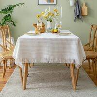 Ins Simple Table Cloth White Modern Table Cover Solid Color Crochet Blanket