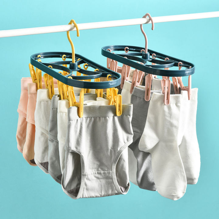 12-clips-folding-clothes-dryer-hanger-children-s-clothes-dryer-windproof-socks-underwear-plastic-drying-rack