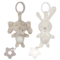 Cartoon Animal Shake Bell Pendant Plush Elephant Rabbit Cute Rattle Windchime for Newborn Baby Grab Ability Training Educational