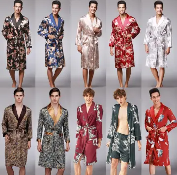 Satin Dressing Gown Sleepwear | Mens Luxury Robes Hoods | Silk Dressing Gown  Sleepwear - Robes - Aliexpress