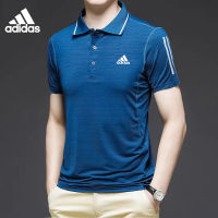 Adidas เสื้อโปโลลำลองธุรกิจระดับไฮเอนด์ของผู้ชาย,เสื้อยืดคอปกผ้าวิสคอตตอนระบายอากาศได้ดีแขนสั้น