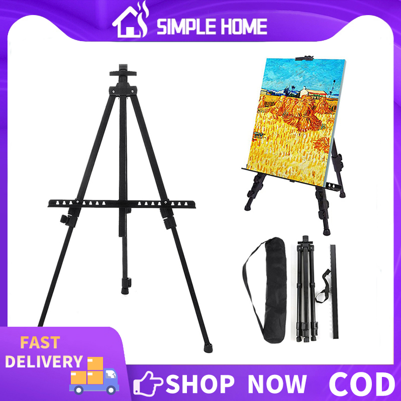 Extra Thick Aluminum Metal Tripod Display Easel 21 to 66 Adjustable Height with Portable Bag for Floor/Table-Top Drawing and Displaying Tiger-Hoo 66 Reinforced Artist Easel Sign Holder Floor Stand 