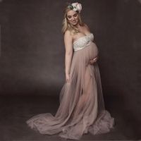 2020 Maternity Tulle Dresses For Photo Shoot Pregnancy Tulle Dress Photo Shoot Robe Maxi Gown Maternity Prom Dresses Vestidos