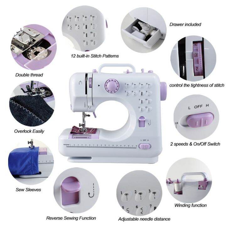 2021portable-sewing-machine-mini-electric-household-crafting-mending-overlock-12-stitches-with-presser-foot-pedal-beginners