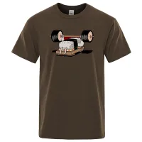 Tshirt Men Vintage | Cool Cotton Tshirt | Cartoon Dumbbells | Shirts Man | Clothing - Cartoon - Aliexpress