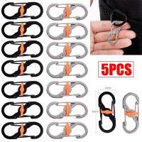 [HOT 2023] 5PCS อะลูมินัมอัลลอย S ประเภท Carabiner ล็อค Mini Keychain Hook Anti-Theft Outdoor กระเป๋าสายเข้าแคมป์ Buckle-เครื่องมือสำหรับล็อก