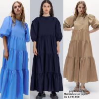 Zara Poplin Tiered Maxi Dress ชุดเดรสยาว ผ้าฝ้าย สําหรับสตรี 3w