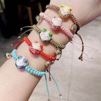 Fashion Jewelry Lucky Bracelets Fabric Ceramic Cat Bracelets Bangles Best Friends Couple Red String Rope Charms Bracelets