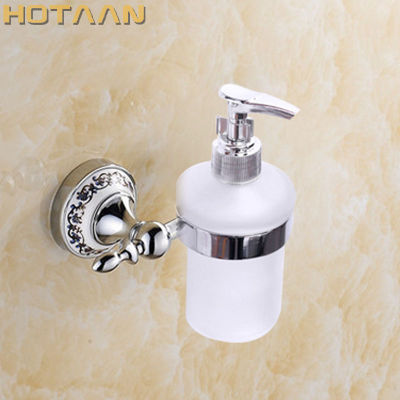 2021Free Shipping Wall Mounted Toilet Soap Dispenser Holder with Glass Bottle Chrome Stainless Steel Bathroom hardware