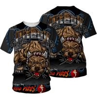 Boxing Vicious Dog Print เสื้อยืดสำหรับผู้ชาย Street Cool Muscle Dog Pattern ฤดูร้อนบวกกล้ามเนื้อชายเสื้อยืดสัตว์ XS-5XL