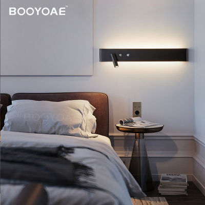 Modern Wall Lamp With Switch For Room Bedroom Bedside Ho Lighting Sconce Indoor black white Rotatable wall light decoration