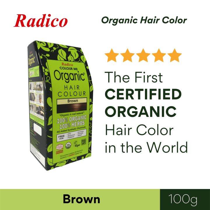 Radico Colour Me Organic Hair Color Brown 100g Lazada Ph 8142