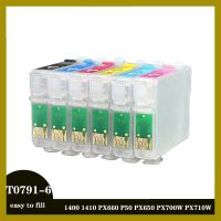 นวัตกรรมหมึก T0791ตลับหมึกสำหรับ Epson Stylus Photo 1400 1410 Px660 P50 Px650 Px700w Px710w Px720wd Px730wd Px810fw T0791 - T0796