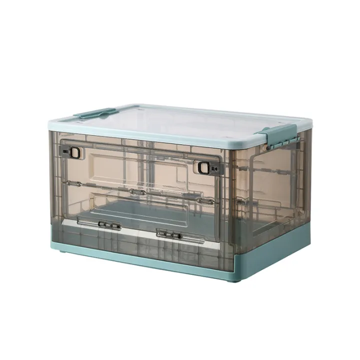 Foldable Storage Box Multipurpose Plastic Storage Container Box with Wheel Wardrobe Box Organizer for Home Room Office Car. 