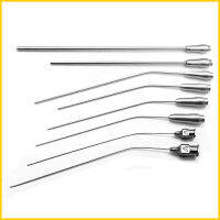 Aspirator Ear Otology Straw Tip Straight Curved Stainless Steel Animal White Rat Surgery อุปกรณ์ทดลอง