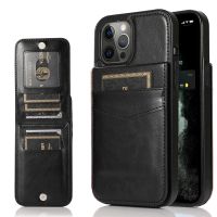 【Enjoy electronic】 Flip Leather Cover for IPhone 13 12 Mini 11 X XR XS 14 Pro Max 7 8 Plus Wallet Case with Credit Card Holder Kickstand