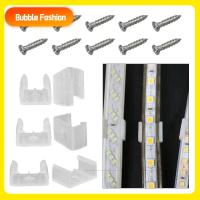 BUBBLE FASHION 10PCS โปร่งใสโปร่งใส หัวเข็มขัดสาย LED การเชื่อมฟรี พีพี คลิปยึดแถบไฟ อุปกรณ์เสริมเสริม กันน้ำกันน้ำได้ ขั้วต่อบัดกรี สำหรับ LED 5730/5050/2835