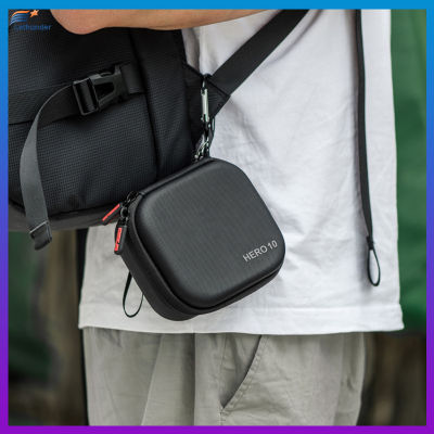 กระเป๋าถือแบบพกพารูปแบบเพชร PU กลางแจ้งป้องกันถุงเก็บที่มีป้องกันการวางมือเชือก C Arabiner เข้ากันได้สำหรับ Gopro ฮีโร่10