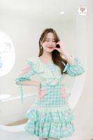 Minty Mint Dress เดรสพิมพ์ลายน้องกระต่ายโทนสีเขียวมินท์ สวย หวาน ลุคคุณหนู เป็นแพทเทิร์นและโทนสีที่เข้ากันอย่างลงตัว