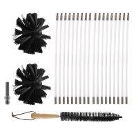 Dryer Vent Cleaner 24 Feet, Flexible 18 Rods Dry Duct Cleaning Kit Chimney Sweep Brush with 2 Brush Heads and Dryer Lint Brush, Extend Up to 24 Feet