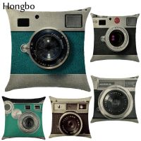 Hongbo Vintage Style Classic Decorative Throw Pillowcase Camera Black White Cushion Cover Sofa Home Almofadas Wholesale